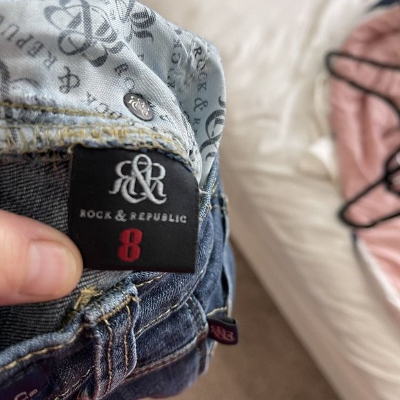 Rock and Republic Berlin Dark Wash Denim Skinny Mid-Rise Jeans Stretch Womens 8M - Picture 11 of 12